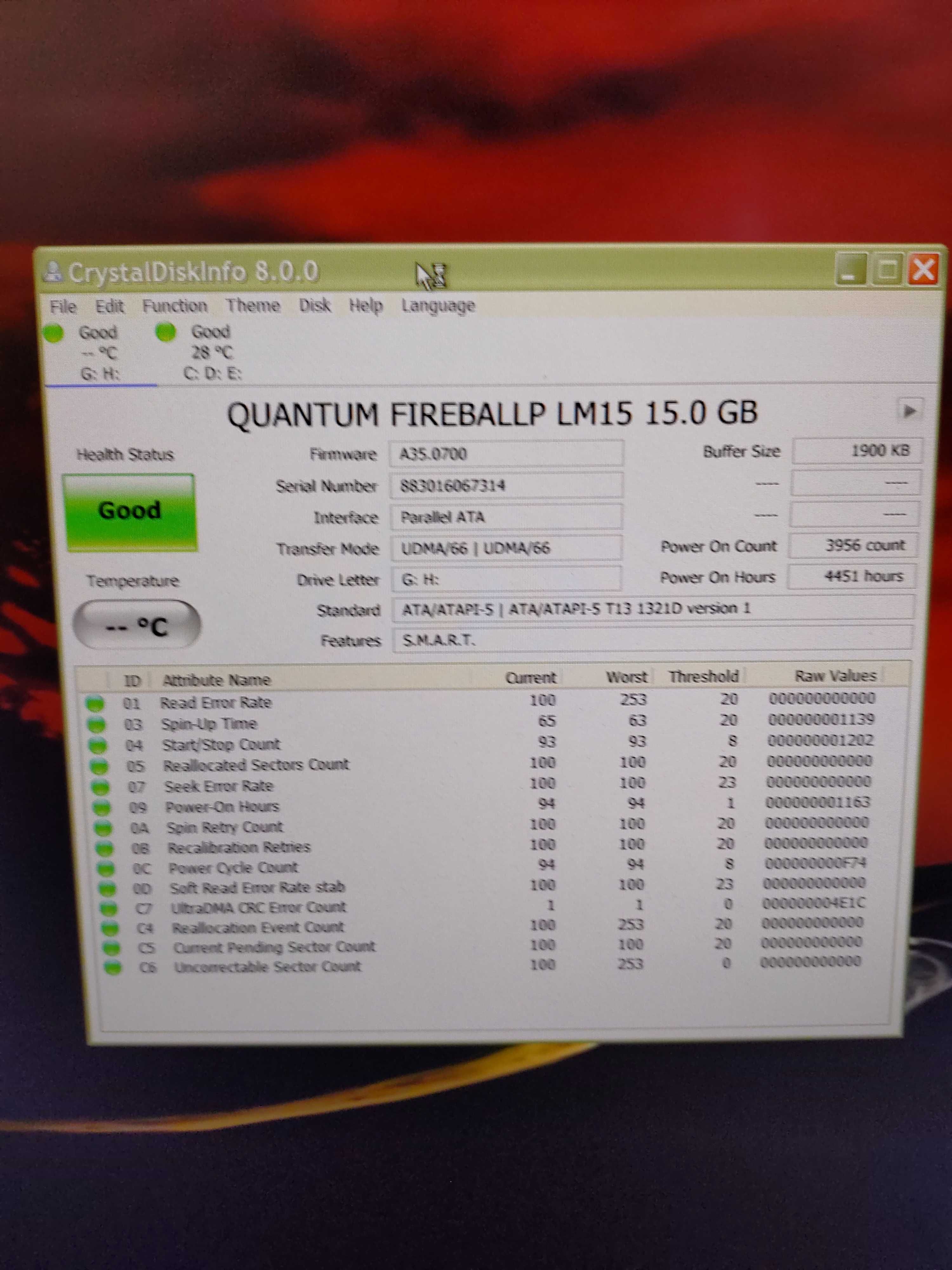 Hard disk Quantum fireball 15 GB