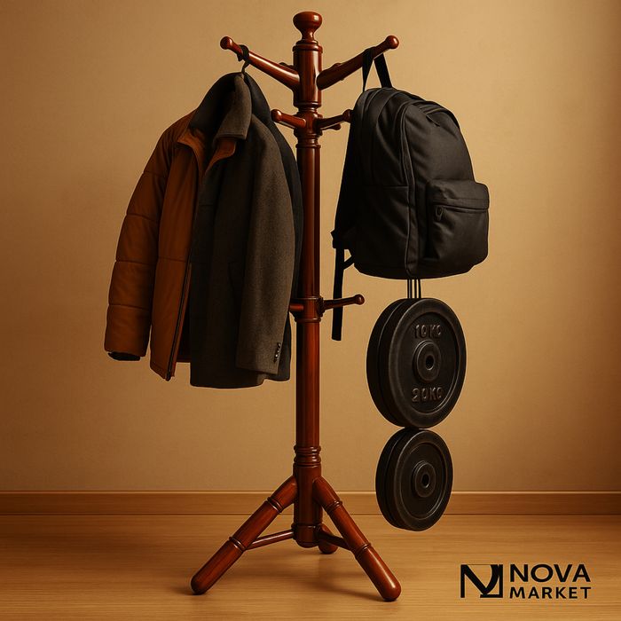 Напольная вешалка для одежды — усиленная, с прочным лаковым покрытием