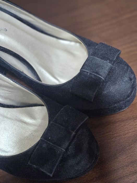 Pantofi negru cu toc gros