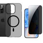 Husa PC Matte si Folie Sticla Anti Static - Iphone 13/14/15/16 PRO MAX