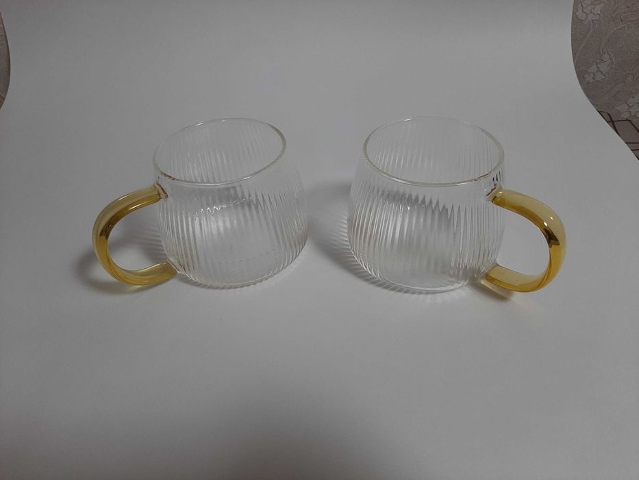Чайная пара из жаропрочного стекла