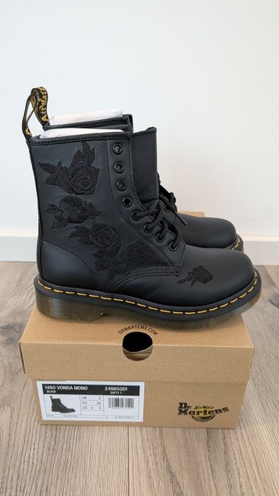 Dr Martens 1461 Vonda Mono Floral Softy T Black 36