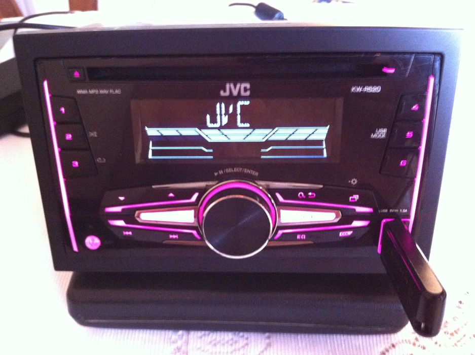 Radio CD JVC KW-R520  USB AUX Android  subwoofer control, (statie