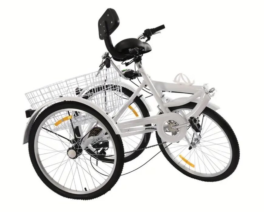 Tricicletă adulți cu roți de 24" inchi neagră,pliabilă