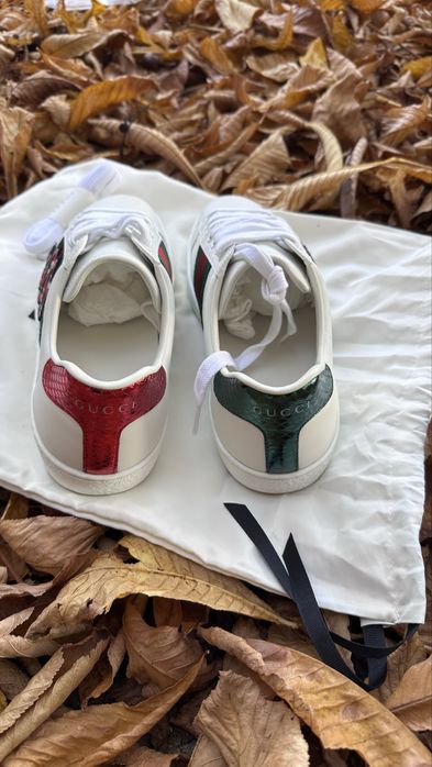 Gucci Ace Embroidered Snake 456230 Unisex size 39.5