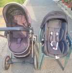 Carucior nou nascuti 3 in 1 Baby Care™ PRO 530 , Cadru Aluminiu Gold,
