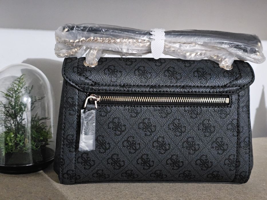 Geanta GUESS Noelle Convertible X Women's Anthracite Crossbody Bag