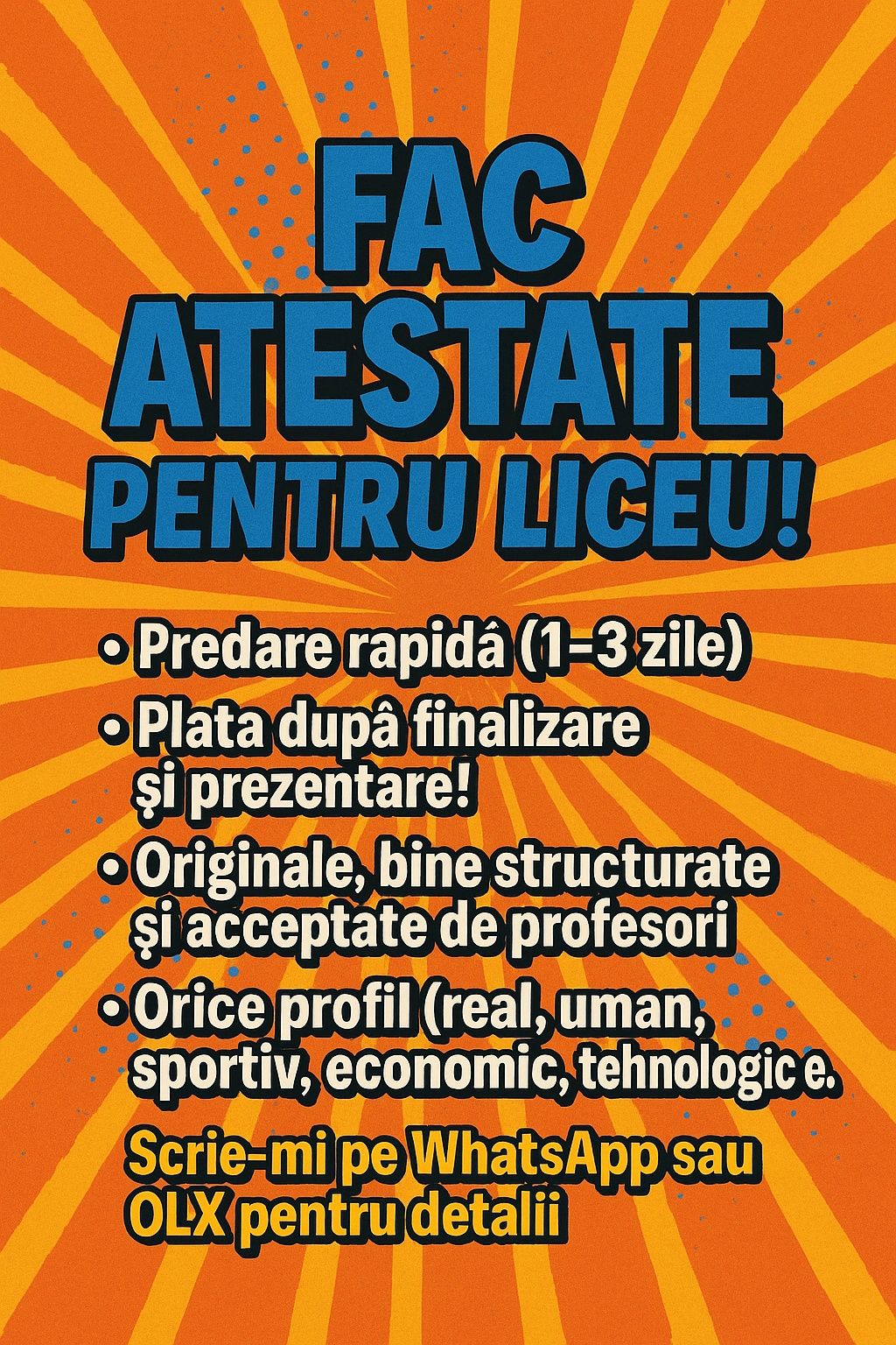 Realizez atestate liceu