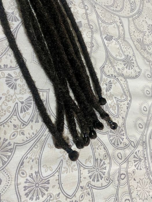 Set 10 dreaduri sintetice negre (64 cm) cu elastice noi, create manual