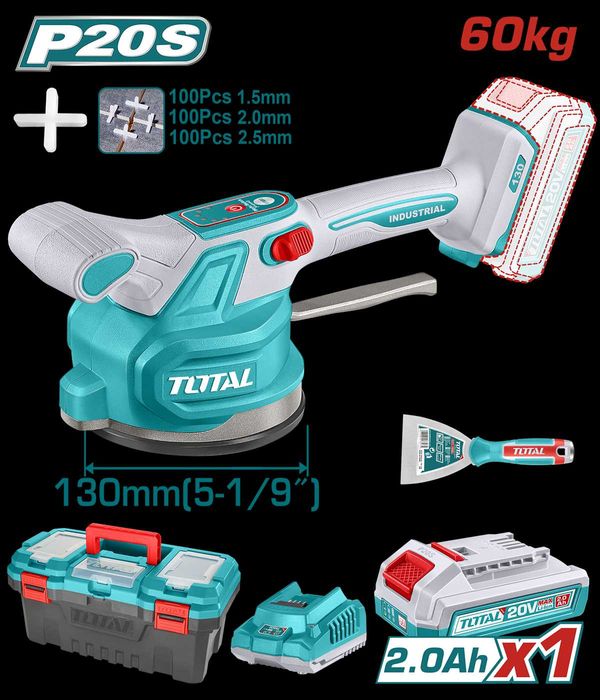 Ventuza pe acumulator pentru gresie Total pe acumulator, vibrator