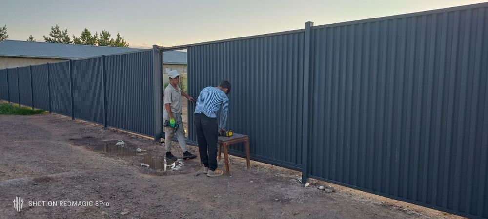 Забор, забор из профнастила, заборы, ограждение, готовые заборы,