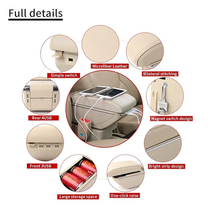 Органайзер за съхранение в централната конзола на автомобила с чаши