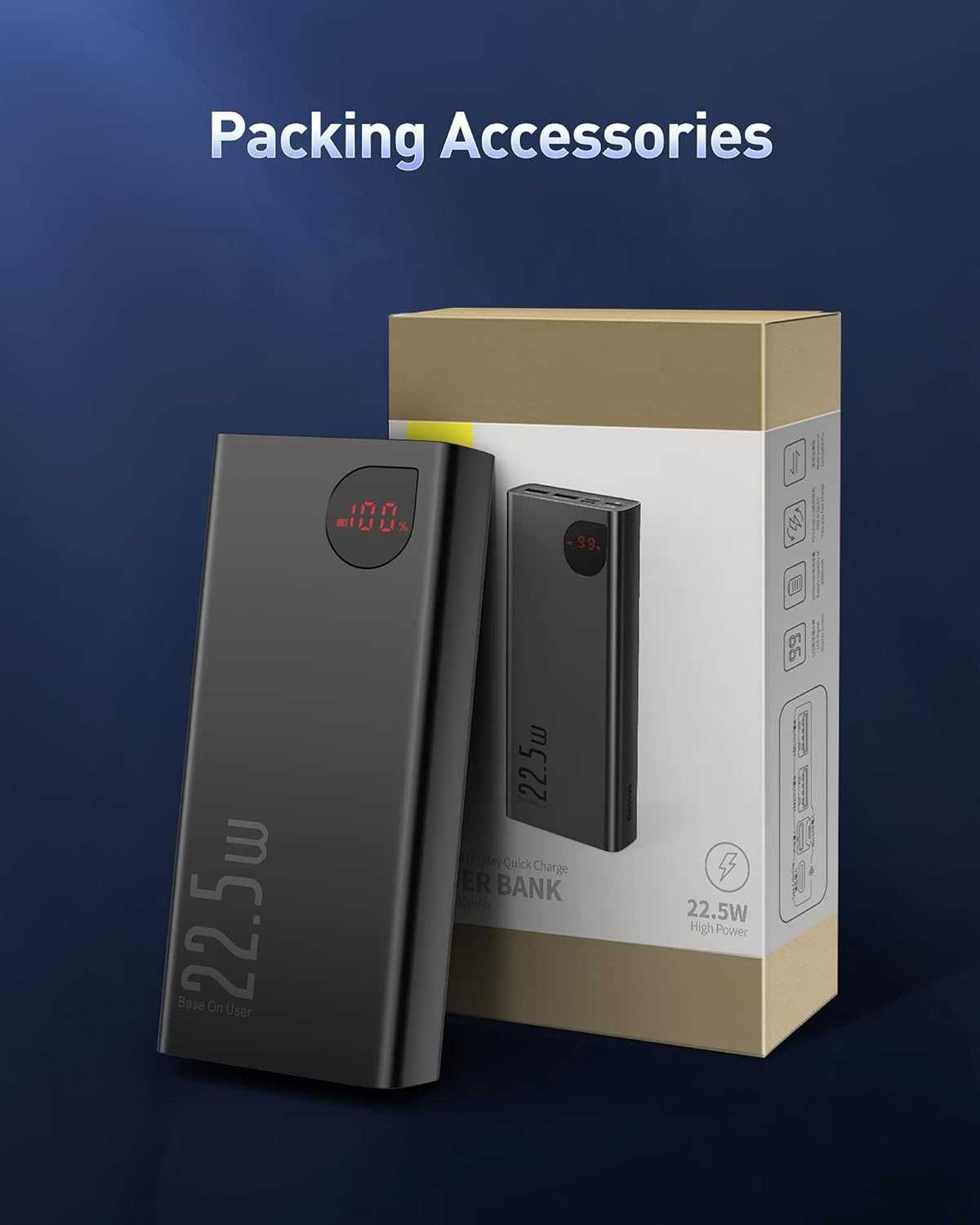 Външна батерия Baseus Power Bank 20000 mAh, 22.5 W PD 3.0 QC4.0