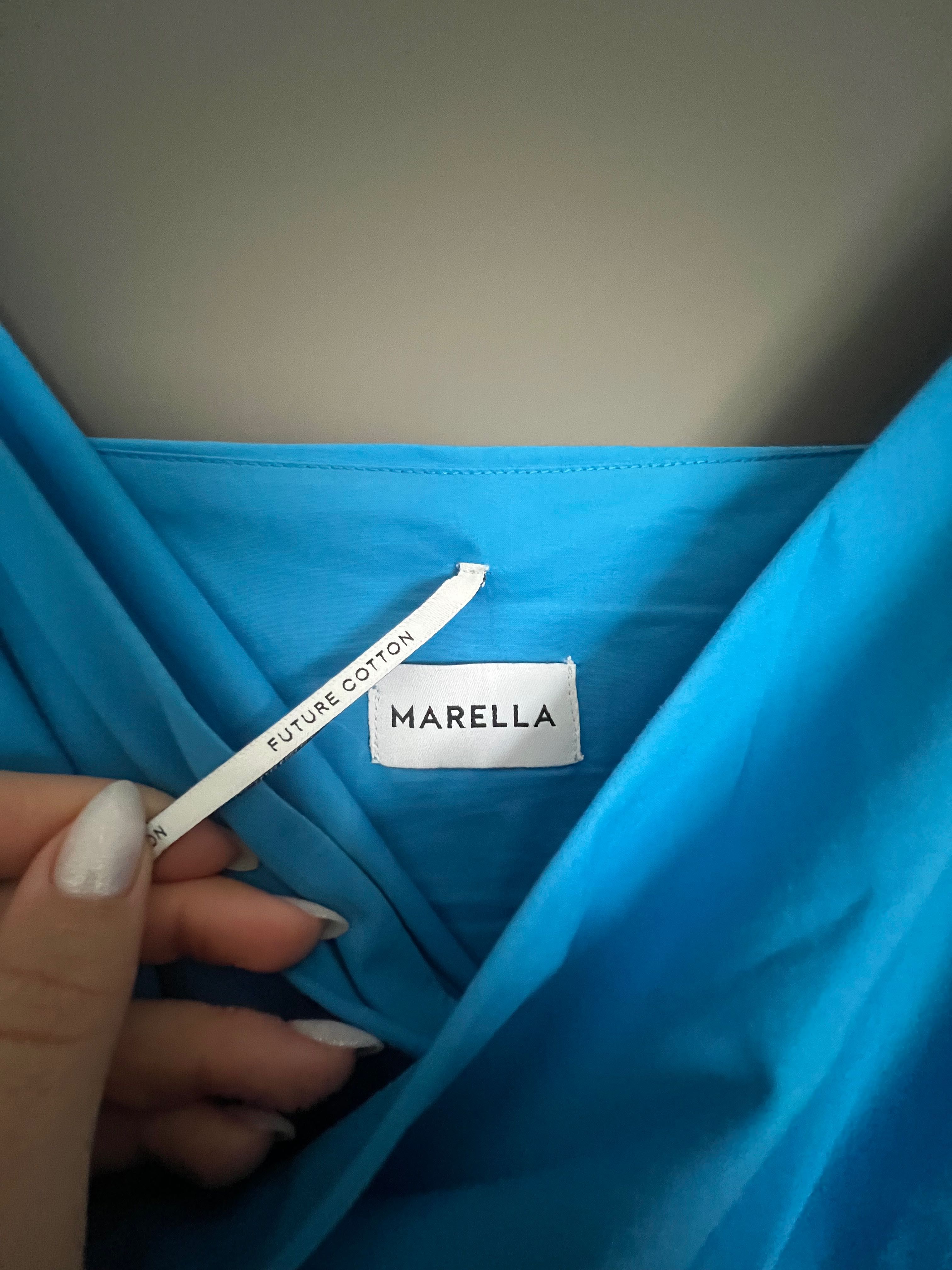 Синя дълга рокля от памук Marella