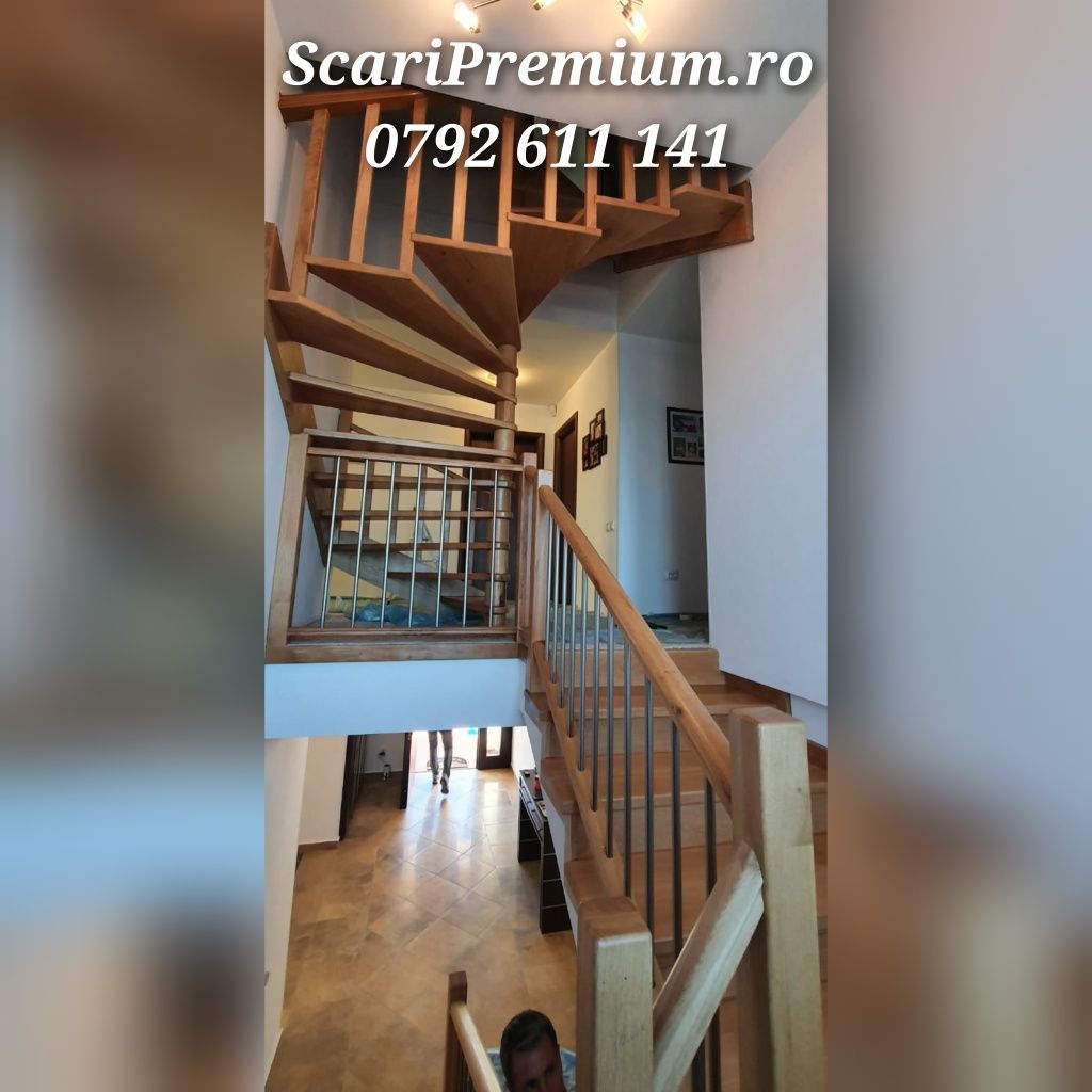 Scari stejar, scari lemn masiv, trepte stejar, scari moderne,scari lux