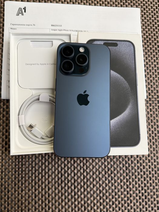 Лизинг 49лв/м iPhone 15 pro BLUE айфон 15 про 128 син