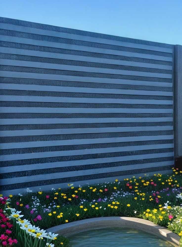 Modele garduri zidite din boltari, placi gard beton prefabricat,