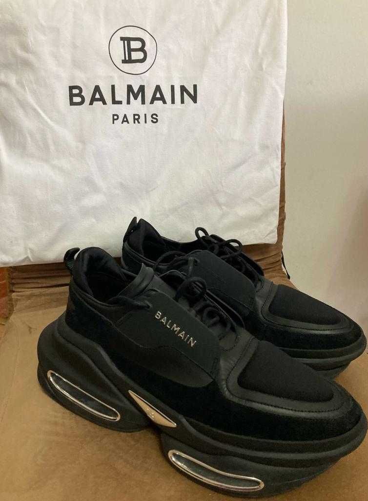 Sneakers BALMAIN originali, 42, piele, negri