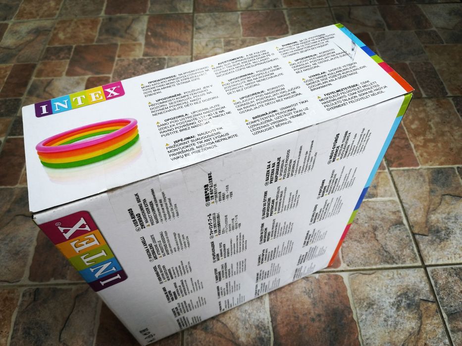 Piscină gonflabilă pentru copii unisex, INTEX, rainbow, 4 inele