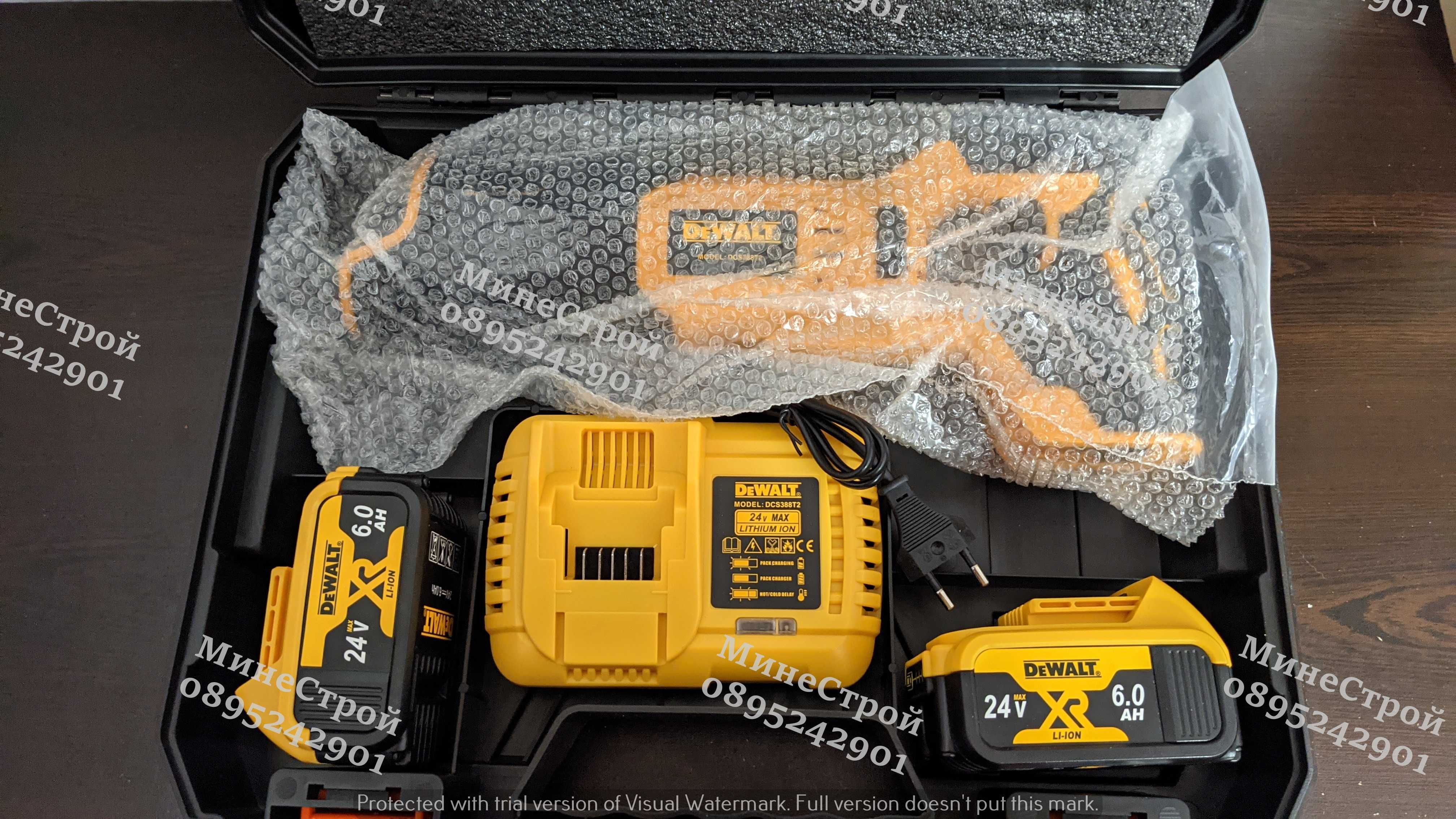 Акумулаторен Саблен Трион DeWALT 24V 6Ah Прав Трион Девалт TSTAK куфар