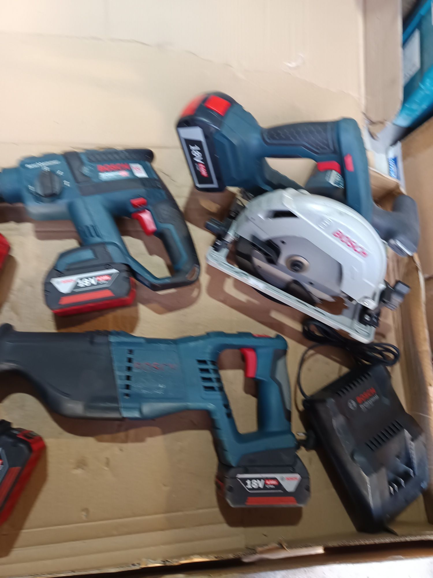 Set Bosch 18v rotopercutor flex circular fierăstrău