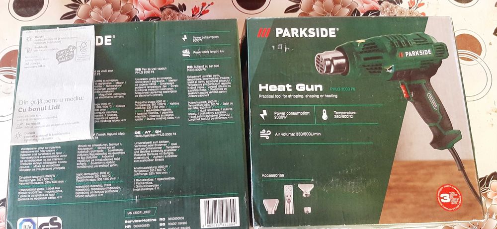 Suflantă de aer cald (pe fir) PARKSIDE PHLG 2000-5 lei transportul