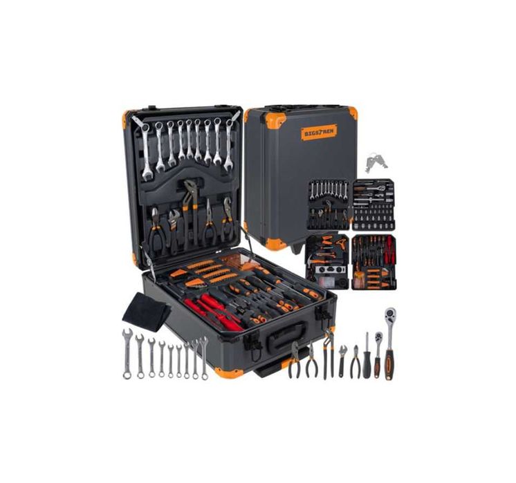 Куфар с инструменти 1000 части/Метален куфар за инструменти на колела