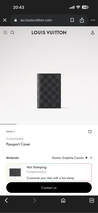 Port pasaport/portofel Louis Vuotton Barbatesc NOU