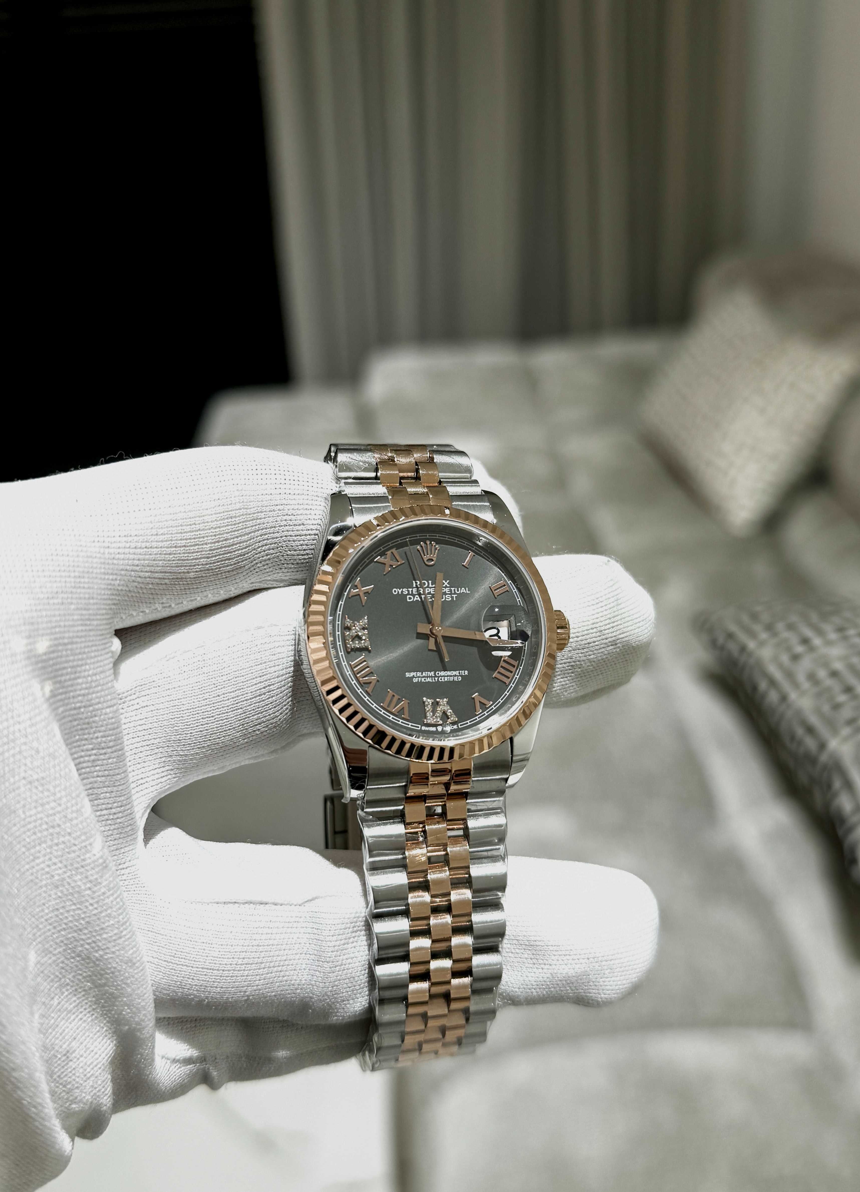 Часовници Rolex Datejust 36mm сив циферблат