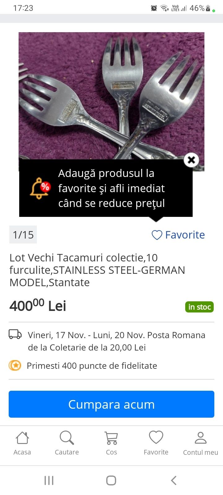 Set câte 2 tacâmuri STAINLEESS STEEL GERMAN anii 70