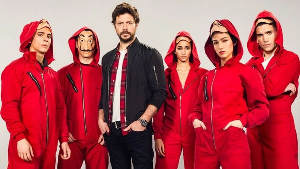 Костюм money heist карнавален гащеризон helloween маскинден