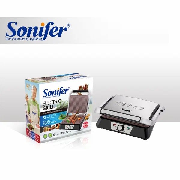 Электрический гриль Sonifer SF-6157, антипригарное покрытие