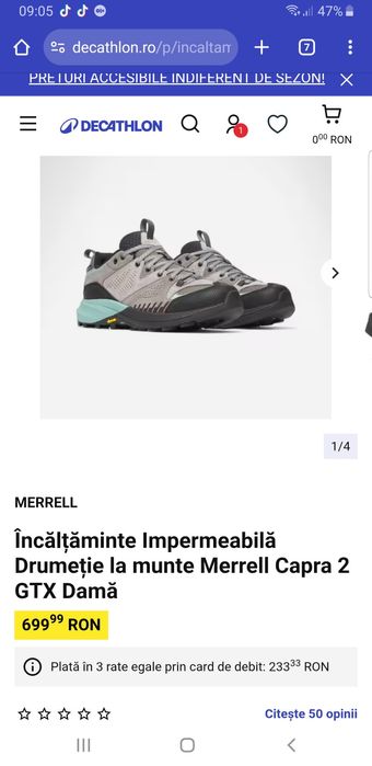 Merrel capra 2 Gtx  goretex Noi
