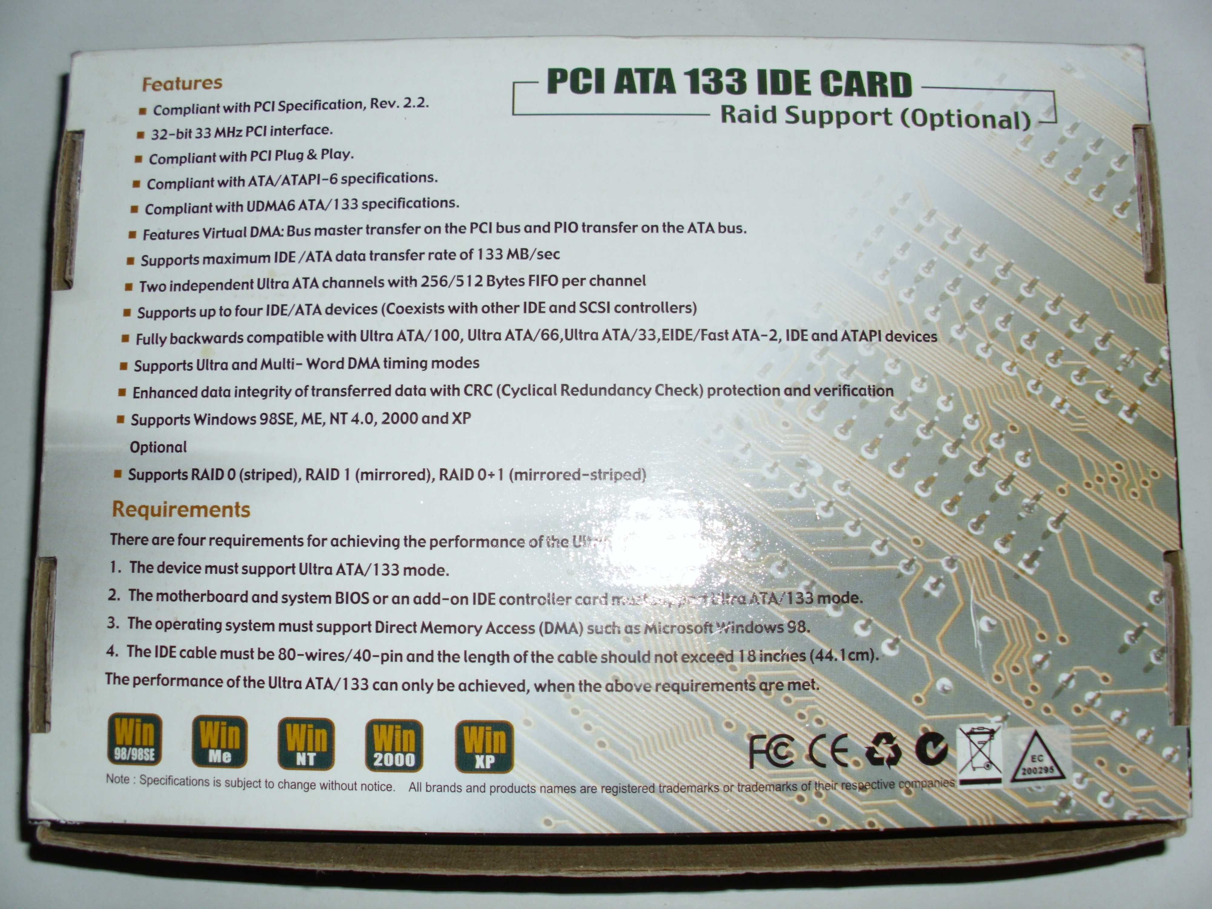 Adaptor PCI ATA 133 IDE, 2x IDE
