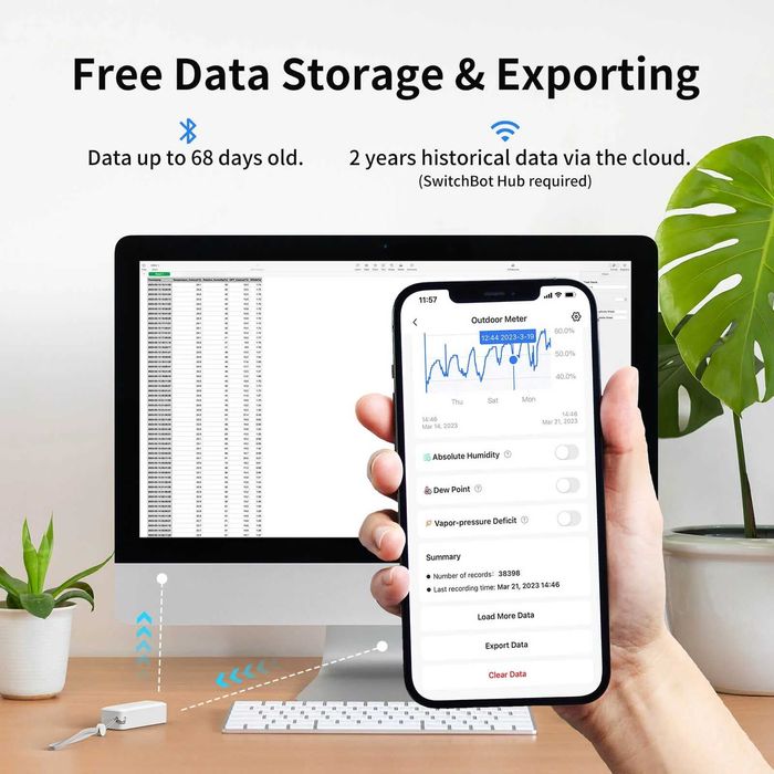 SwitchBot Интелигентен Термо-Хигрометър за Вътрешна и Външна Употреба
