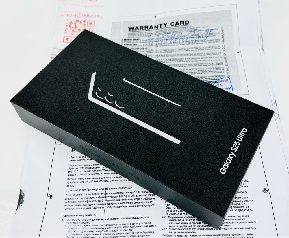 НОВ! Samsung S25 Ultra 5G 256GB Titanium Black 2г. Гаранция!