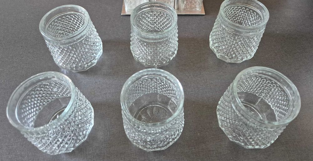Стъклени чаши и сет оливерник от оловен кристал