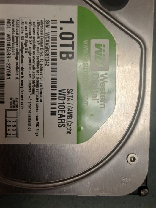Hard Western Digital Caviar Green 1TB 64MB 7200rpm SATA (WD10EARS)
Far