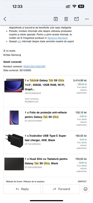 Samsung Tab S9 Ultra, 256GB, WI-Fi