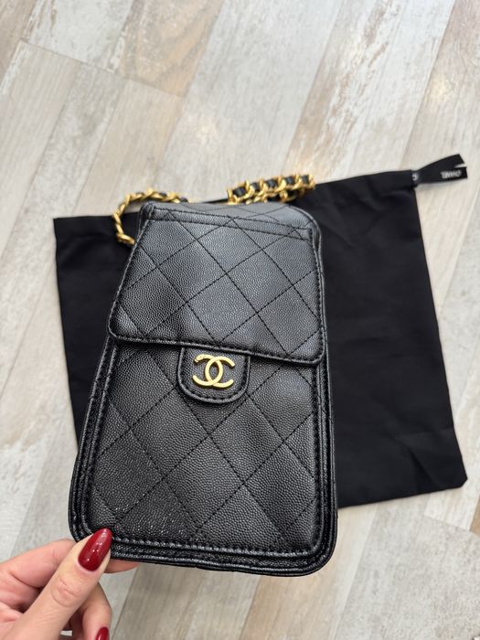 Chanel черна кожена чанта