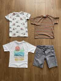 Лот 3 тениски и 3 къси панталона за момче: Next, Zara, Okaidi