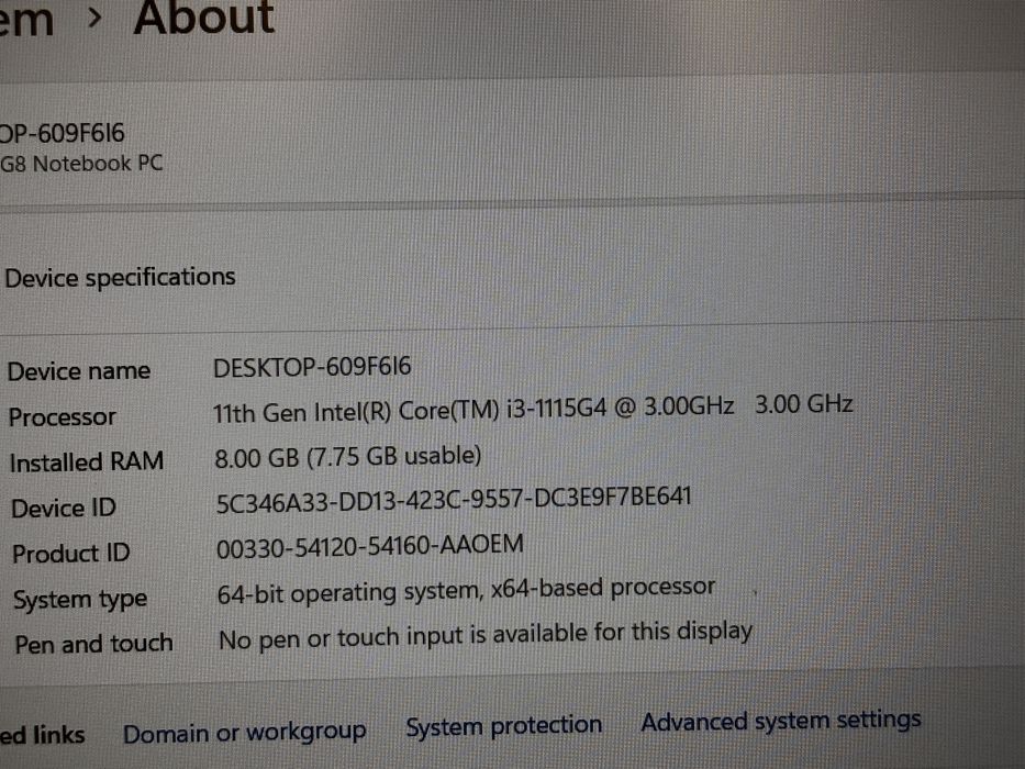 Laptop Hp 250 g i3 gen 11