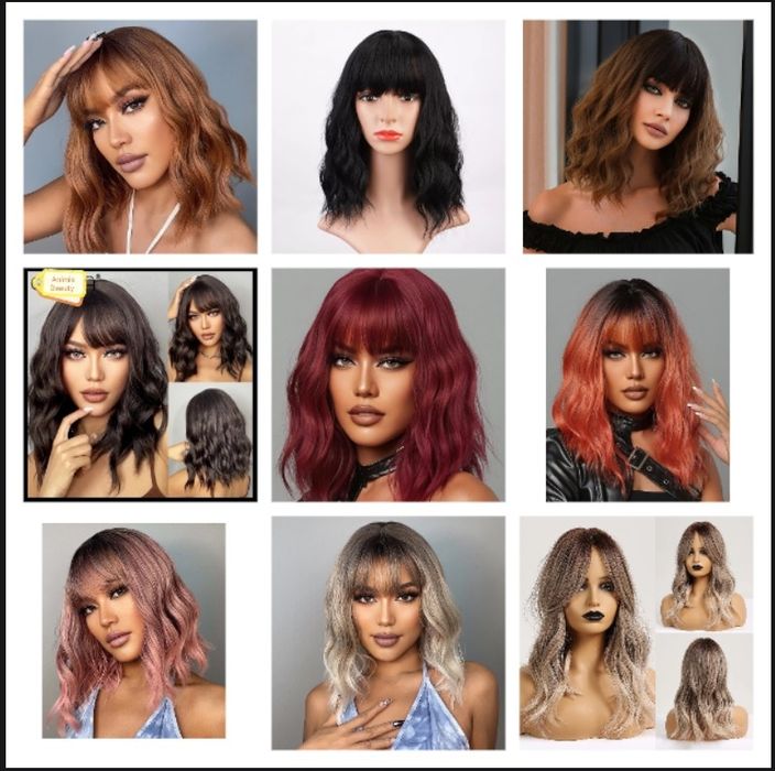 Peruci bob ondulate, diverse culori, NOI, peruca ieftina
