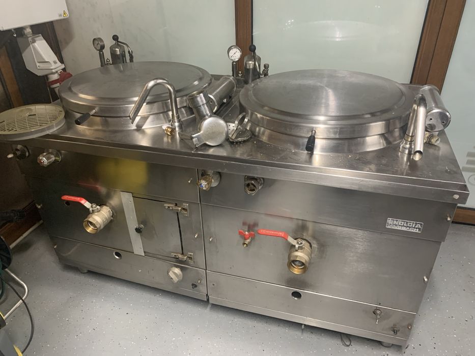 Marmita industriala dubla din inox profesionala ,stare foarte buna