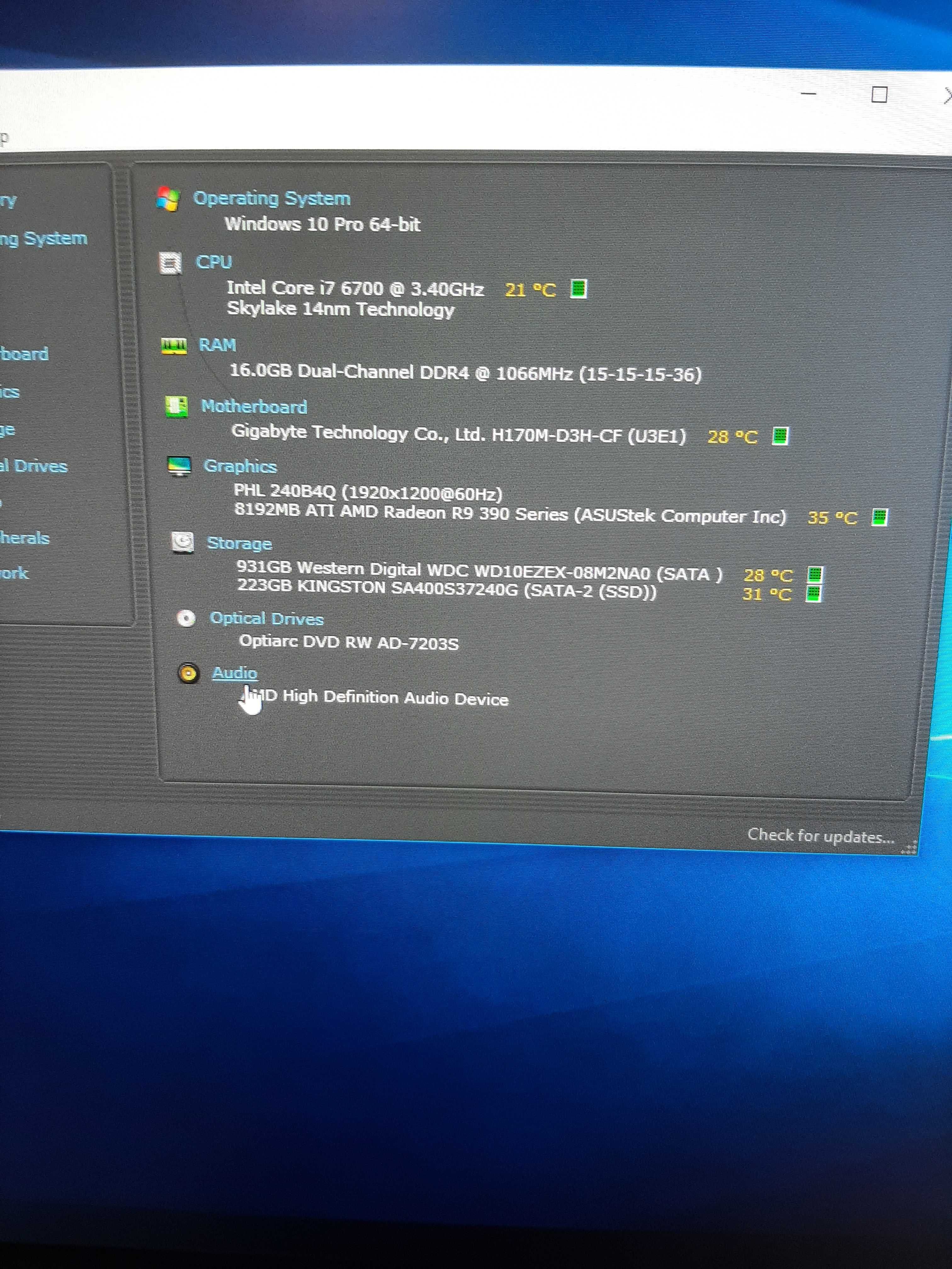 PC Gaming, I7 6700, Video Dedicat 8GB DDR5,Ram  16GB DDr4