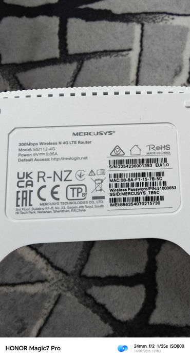 Router 4G Mercusys MB112-4G cu slot SIM – 300Mbps Wi-Fi