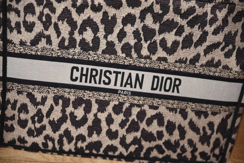 Christian Dior Made in Italy дамска чанта, канава, леопард принт