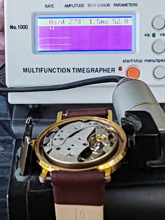 Ceas Oris Mecanic Placat cu aur 33 mm Funcționează excelent!