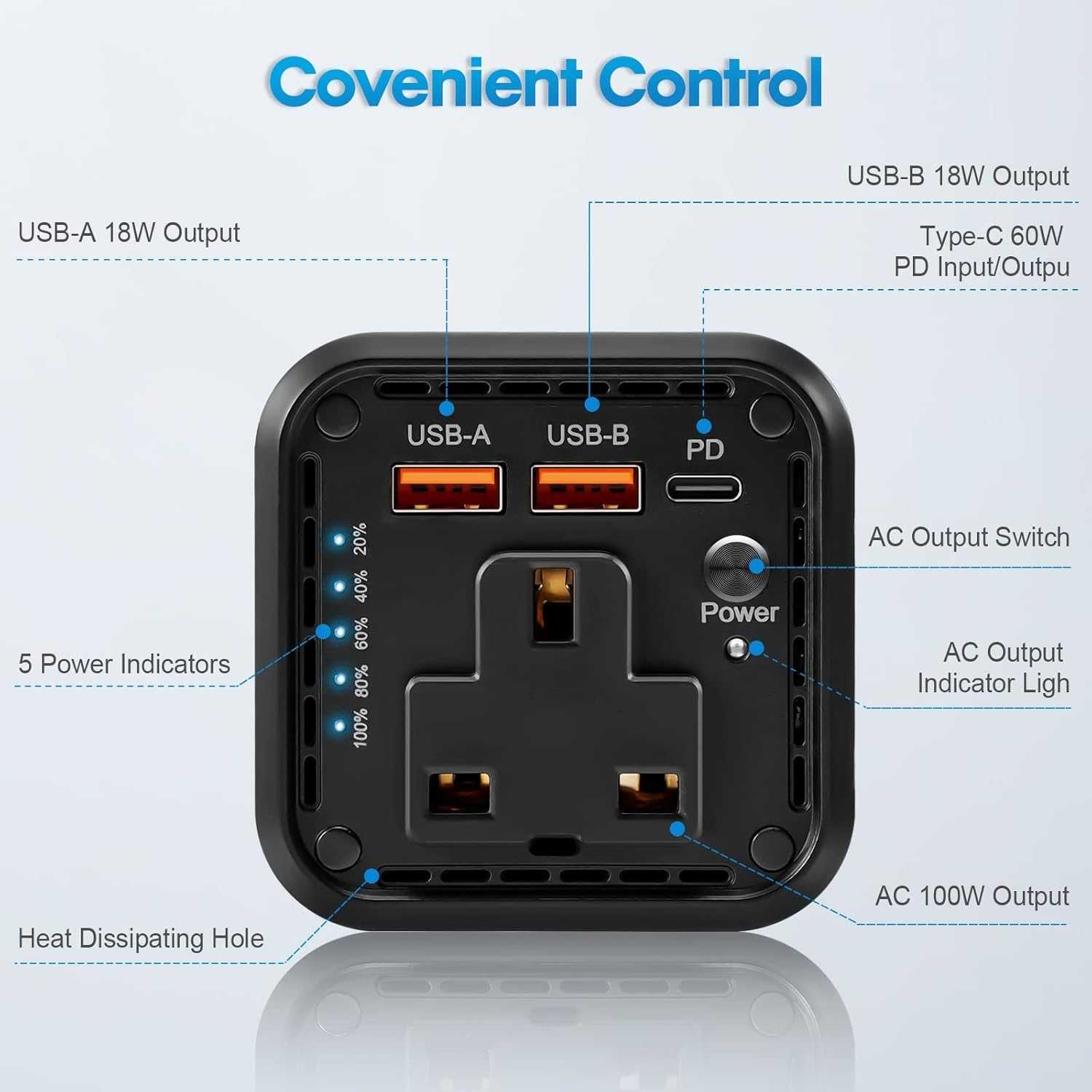 Преносима батерия power bank за лаптоп, универсален 98Wh/27000mAh