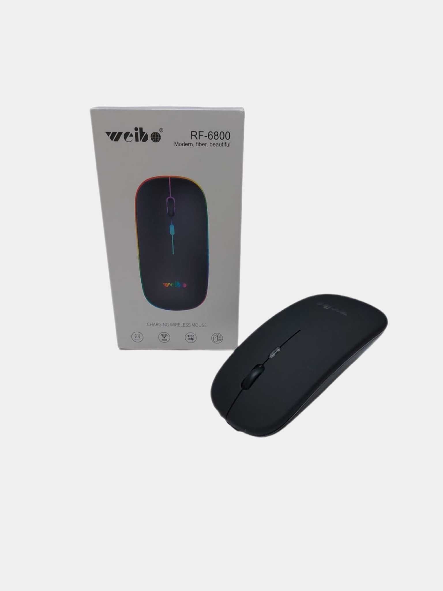 Перезаряжаемая беспроводная оптическая мышь WEIBO Rgb 24ghz RF-6800